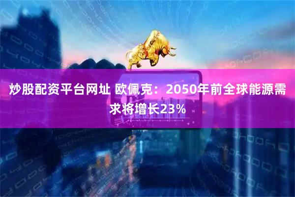 炒股配资平台网址 欧佩克：2050年前全球能源需求将增长23%