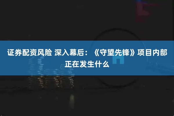 证券配资风险 深入幕后：《守望先锋》项目内部正在发生什么
