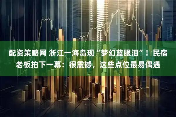 配资策略网 浙江一海岛现“梦幻蓝眼泪”！民宿老板拍下一幕：很震撼，这些点位最易偶遇